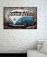 Blue bus Mixed Media Iron Hand Painted Dimensional Wall Art, 32" x 48" x 2.4"