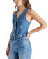 ფოტო #3 პროდუქტის Women's Cotton Micky Button-Front Vest Top