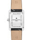 ფოტო #3 პროდუქტის Women's Swiss Classic Carree Diamond (1/20 ct. t.w.) Black Leather Strap Watch 23mm