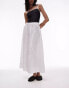 Topshop poplin seam detail full midi skirt in white