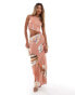 Фото #1 товара ASOS DESIGN slinky cut out maxi dress in shell print