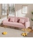 70.47" Pink Fabric Double Sofa With Split Backrest And Two Throw Pillows