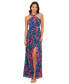 Women's Printed Chiffon Halter Gown