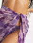 Brave Soul sarong in purple floral print