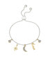Crystal Moon and Star 14K Gold Flash Plated and Bracelet