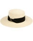 Фото #1 товара Unisex Flat Brim Boater Straw Sun Hat