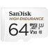 Фото #1 товара SanDisk High Endurance - 64 GB - MicroSDXC - Class 10 - UHS-I - 100 MB/s - 40 MB/s - Накопитель памяти