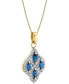 Фото #2 товара Macy's sapphire (1/2 ct. t.w.) & Diamond (1/3 ct. t.w.) Quatrefoil 18" Pendant Necklace in 14k Gold