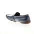Фото #6 товара Zanzara Oran ZZ1370S Mens Blue Leather Loafers & Slip Ons Moccasin Shoes