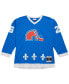 Фото #4 товара Men's Peter Stastny Blue Distressed Quebec Nordiques Vintage-Like Hockey 1980/81 Blue Line Player Jersey