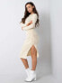 Фото #3 товара Женское трикотажное платье облегающее со сборками и вырезом Factory Price