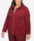 Plus Size Mulberry Street Paneled Suede Zip Up Jacket