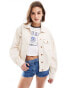 Wrangler western back logo embroidery denim jacket in white