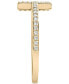 ფოტო #3 პროდუქტის Diamond East-West Cross Ring (1/8 ct. t.w.) in 14k White or Yellow Gold, Created for Macy's