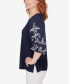 Топ Ruby Rd petite Embroidered Sleeves
