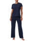 ფოტო #1 პროდუქტის Women's Short-Sleeve Crewneck Sleep Tee