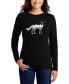 ფოტო #1 პროდუქტის Women's Howling Wolf Word Art Long Sleeve T-shirt