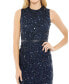 Фото #3 товара Women's Sequined, High Neck, Sleeveless Sheath Midi Dress