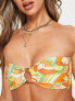 Фото #2 товара Kulani Kinis bandeau bikini top with ring detail in orange