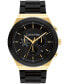 Men's Black Silicone Strap Watch 44.5mm