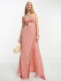 ASOS DESIGN two piece embellished sequin maxi dress in coral