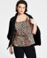 Фото #1 товара Zip Back Cheetah-Printed Camisole, Created for Macy's