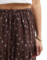 Фото #4 товара Cotton On boho tierred maxi skirt in vintage brown ditsy