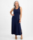 Фото #1 товара Petite Sleeveless Side Slit Knit Maxi Dress, Created for Macy's