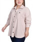 Plus Size Long Sleeve Corduroy Shirt Jacket