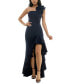 Фото #1 товара Juniors' Ruffled One-Shoulder High-Low Gown