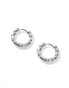 ASOS DESIGN molten hoop earrings in silver