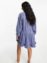 Фото #3 товара ASOS DESIGN cord swing mini dress in washed blue