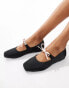 Glamorous bow ballet flats in black and cream