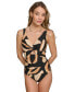 Фото #1 товара Women's Shirred Keyhole Detail One-Piece Swimsuit