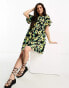 Фото #4 товара New Look jersey smock mini dress in yellow sunflower print