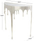 Фото #8 товара Aluminum Drip Console Table with Melting Designed Legs and Shaded Glass Top, 36" x 14" x 32"