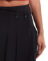 Фото #9 товара ASOS DESIGN tailored asymmetric pleated mini skirt in black