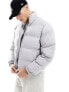 Weekday Cole puffer jacket in light grey