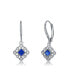 Фото #1 товара Sterling Silver White Gold Plated Radiant and Round Cubic Zirconia Adorn Leverback Earrings