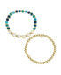 ფოტო #1 პროდუქტის Multi Blue Quartz Boy Mom Stone and Beaded Stretch Bracelet Set