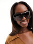 Фото #1 товара Jeepers Peepers oversized wrap sunglasses in brown