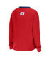 Women's Red St. Louis Cardinals Waffle Henley Long Sleeve T-shirt