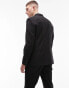 Topman wool mix blazer in black