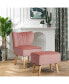 Leisure Chair and Ottoman Thick Padded Velvet Tufted Sofa Set