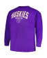 Men's Purple Washington Huskies Big and Tall Arch Long Sleeve T-shirt Фиолетовый, 4XB - фото #2