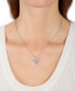 ფოტო #2 პროდუქტის Diamond Cluster Mickey Mouse Heart 18" Pendant Necklace (1/6 ct. t.w.) in Sterling Silver