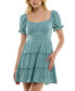 Фото #1 товара Juniors' Emma Puff-Sleeve Fit & Flare Dress