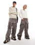 Фото #1 товара COLLUSION Unisex iconic utility trousers with removable skirt in washed brown