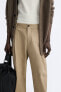 Pleated cotton - linen trousers