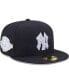 Фото #2 товара Men's Navy New York Yankees 100th Anniversary Lavender Undervisor 59FIFTY Fitted Hat